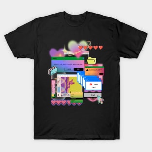 Vapowave your file has stopped responding  baby internet bubble y2k vibe T-Shirt